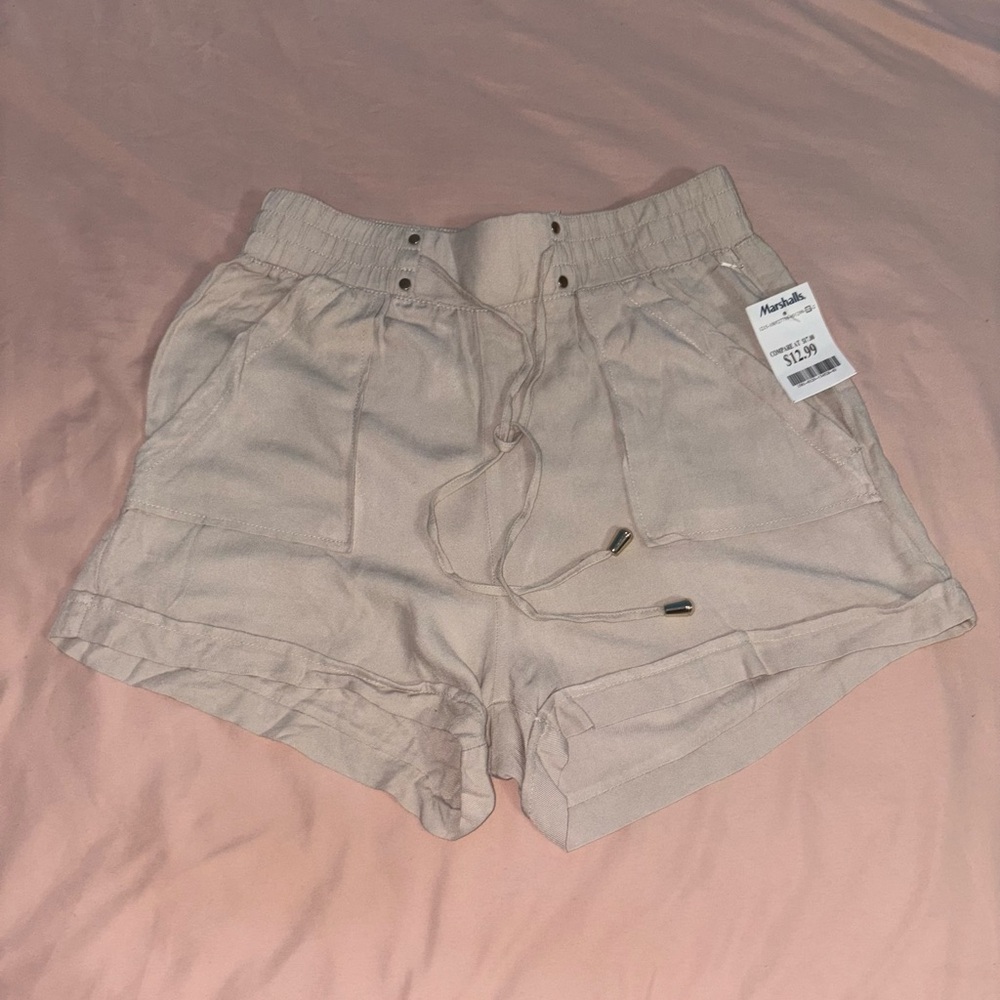 Marshalls Tan Cargo Shorts with Elastic Waistband